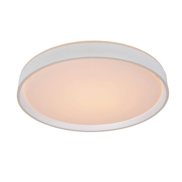 Lucide Nuria - plafonnier - Ø 50 x 7,5 cm - 36W LED incl. - 3 niveaux de gradation - blanc