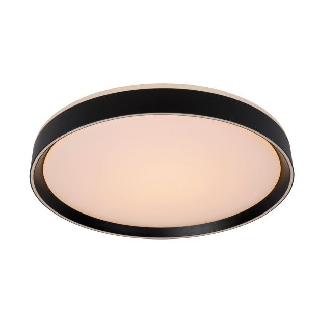 Lucide Nuria - plafonnier - Ø 50 x 7,5 cm - 36W LED incl. - 3 niveaux de gradation - noir