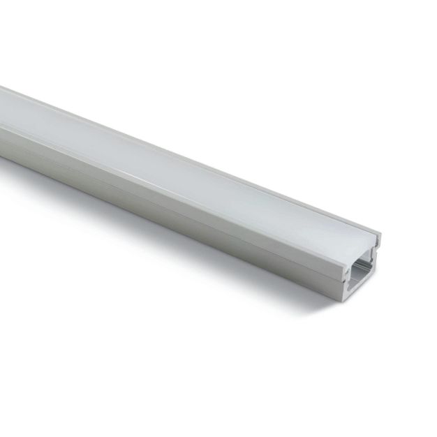 Profilé d'encastrement ONE Light avec diffuseur - 2,2 x 1,3 cm - longueur 200 cm - IP67 - aluminium et opale