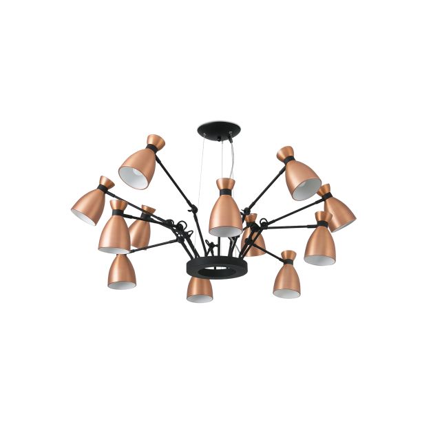 Faro Retro - lampe suspendue - Ø 132 x 45 cm - cuivre mat