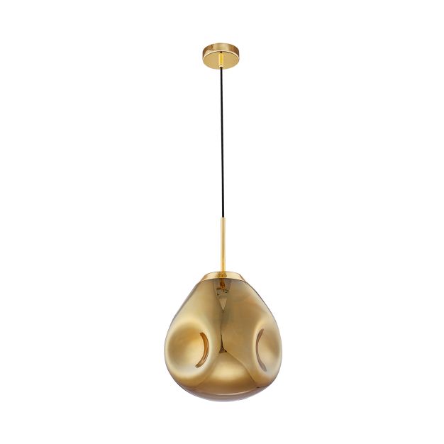 Nova Luce Lava - lampe suspendue - Ø 25 x 120 cm - or