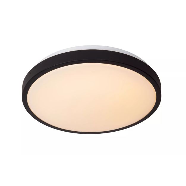 Lucide Dasher - plafonnier - Ø 34,8 x 9,8 cm - 18W LED incl - IP44 - noir