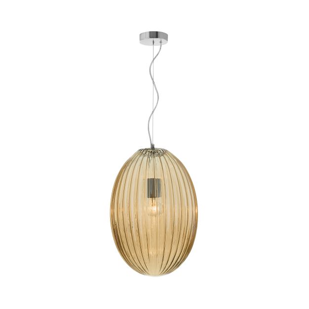 Nova Luce Hector - lampe suspendue - Ø 30 x 120 cm - champagne et chrome