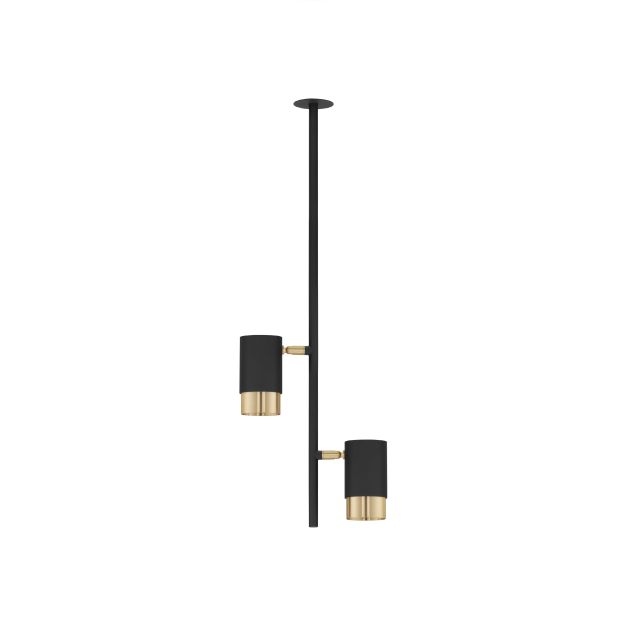 Nova Luce Pongo 2L - spot encastrable - Ø 5,9 x 64,6 cm - Ø 38 mm encastrable - noir et or