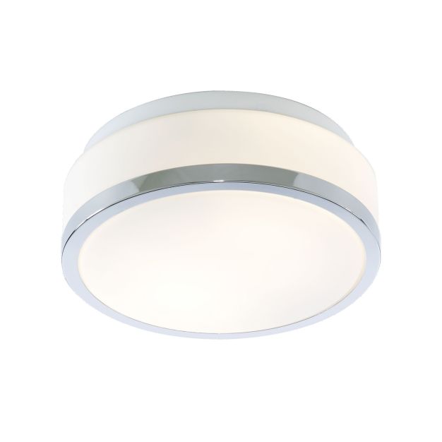 Searchlight Discs - plafonnier de salle de bains - Ø 23 x 9,5 cm - IP44 - opale et chrome