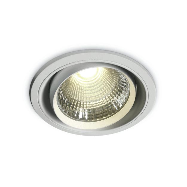 ONE Light COB Round Downlights - spot encastré - Ø 134 mm, Ø 120 mm taille d'encastrement - 50W LED incl. - blanc - couleur de lumière blanc chaud