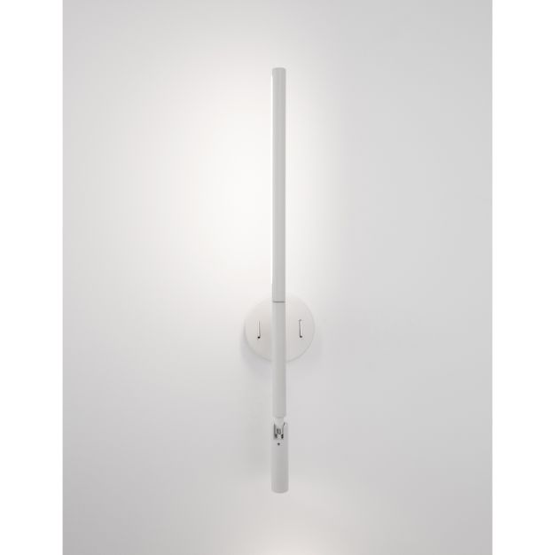 Nova Luce Handy - applique murale avec interrupteur - 13,6 x 2 x 55 cm - 6W + 3W LED incl. - blanc sable