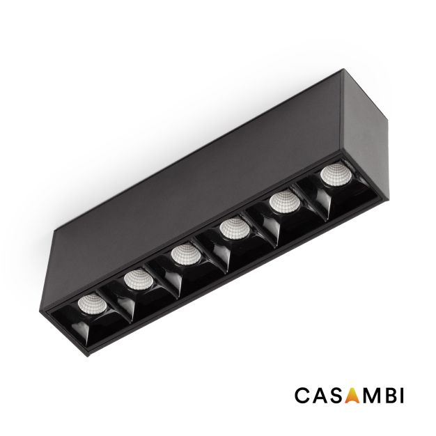 Faro Neso Point-6 - luminaire pour rail magnétique - 16,4 x 3,4 x 5,6 cm - 8W CASAMBI LED blanc chaud (2700K) incl - faisceau de 12° - noir