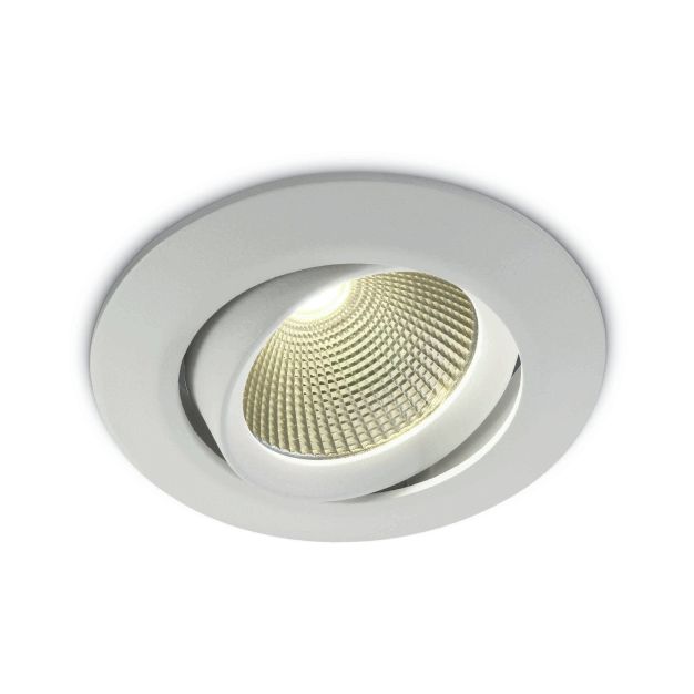 ONE Light 12W COB Range - spot encastré - Ø 85 mm, Ø 78 mm encastré - 12W LED dimmable incl. - blanc - couleur de lumière blanc chaud