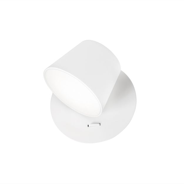 Nova Luce Amadeo - applique murale avec interrupteur - 12 x 12 x 12 cm - 6W LED incl. - blanc