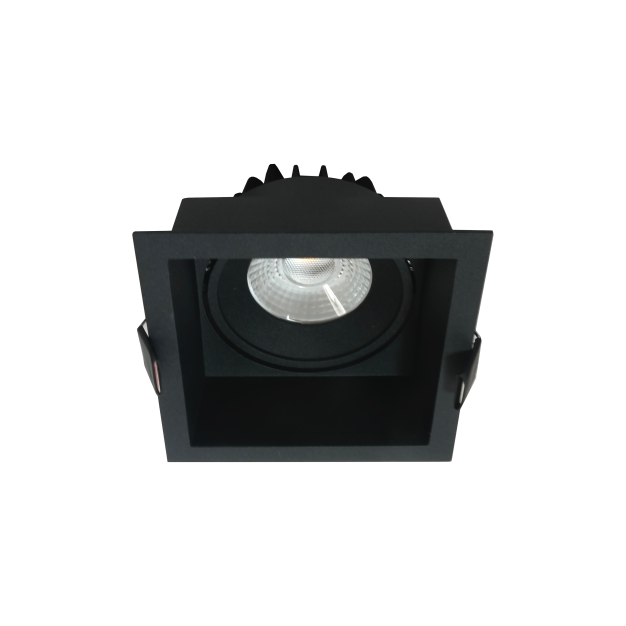 Artdelight Vibs - spot encastrable - 90 x 90 mm, Ø 80 mm encastrable - 10W LED dimmable incl - IP44 - noir