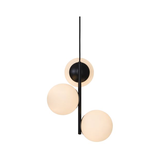 Nordlux Lilly - lampe suspendue - Ø 32 x 36,5 cm - noir et blanc opale