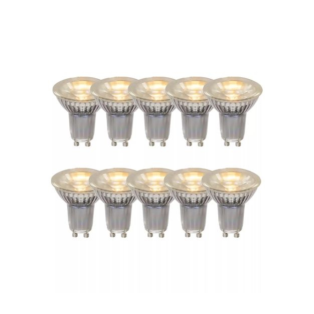 Lucide Spot LED (lot de 10) - Ø 5 x 5,3 cm - GU10 - 5W non-dimmersible - 2700K - transparent