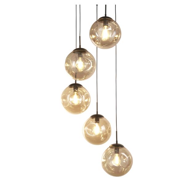 Searchlight Punch - lampe suspendue - Ø 61 x 152 cm - noir et champagne