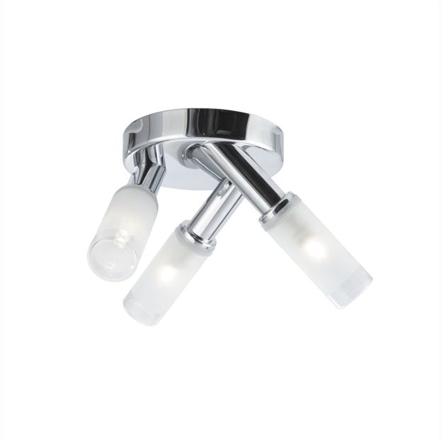 Searchlight Bubbles - plafonnier - Ø 24 x 14 cm - 3 x 2,5W LED incl. - IP44 - chrome