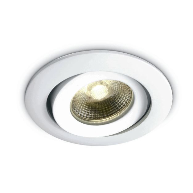 ONE Light COB Fire Rated - spot à encastrer - Ø 89 mm, Ø 75 mm à encastrer - 6W LED incl. - blanc - couleur de lumière blanche