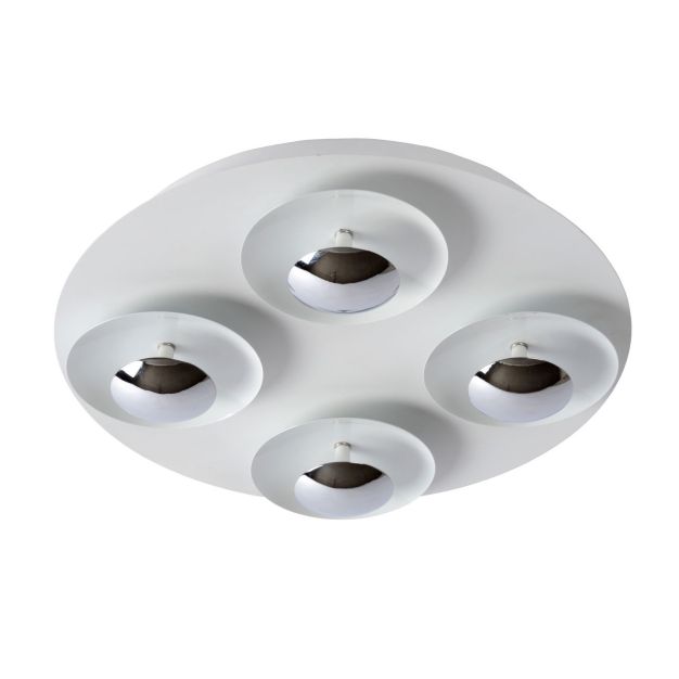 Lucide Amine - plafonnier - Ø 36 x 9 cm - 4 x 5W LED dimmable incl - blanc