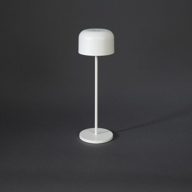 Konstsmide Lille - lampe de table extérieure sans fil avec station de charge - Ø11 x 36 cm - 3,5W LED dimmable incl IP54 - blanc