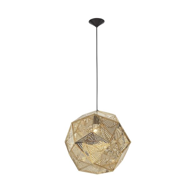 Nova Luce Foggia - lampe suspendue - Ø 48 x 180 cm - or et noir