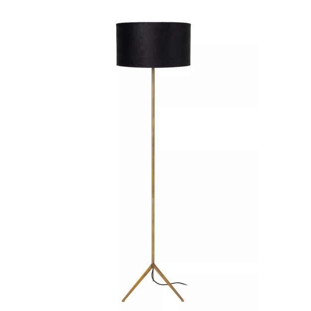 Lucide Tondo - lampadaire - Ø 38 x 147 cm - noir avec or