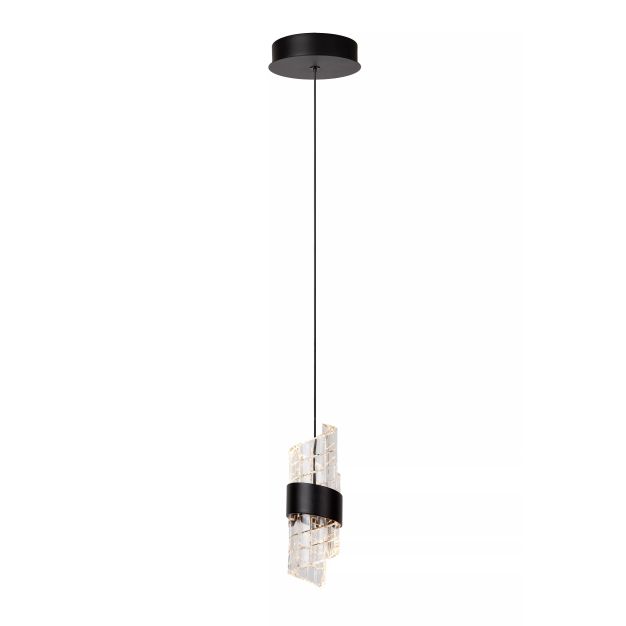 Lucide Kligande - lampe suspendue - Ø 13 x 150 cm - 9W LED incl - noir