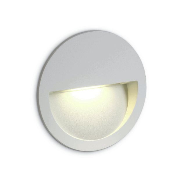 ONE Light Outdoor Dark Light Wall Recessed - applique murale encastrée - Ø 11,4 x 3,5 cm - 3W LED incl. - IP65 - blanc