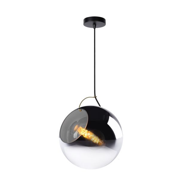 Lucide Jazzlynn - lampe suspendue - Ø 30 x 160 cm - gris fumée et noir