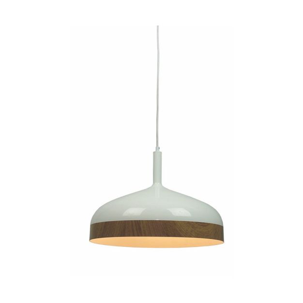 Artdelight Moondrop - lampe suspendue - Ø 45 x 183 cm - blanc et bois