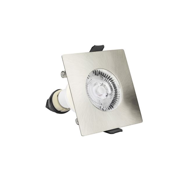 Integral LED London - spot encastré - 85 x 85 mm, Ø 70 mm encastré - IP65 - nickel satiné