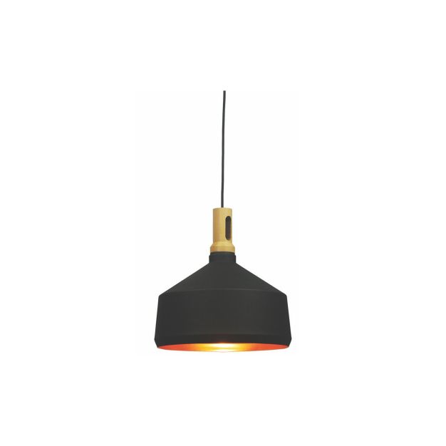 Artdelight Cornet - lampe suspendue - Ø 36 x 173 cm - noir et or