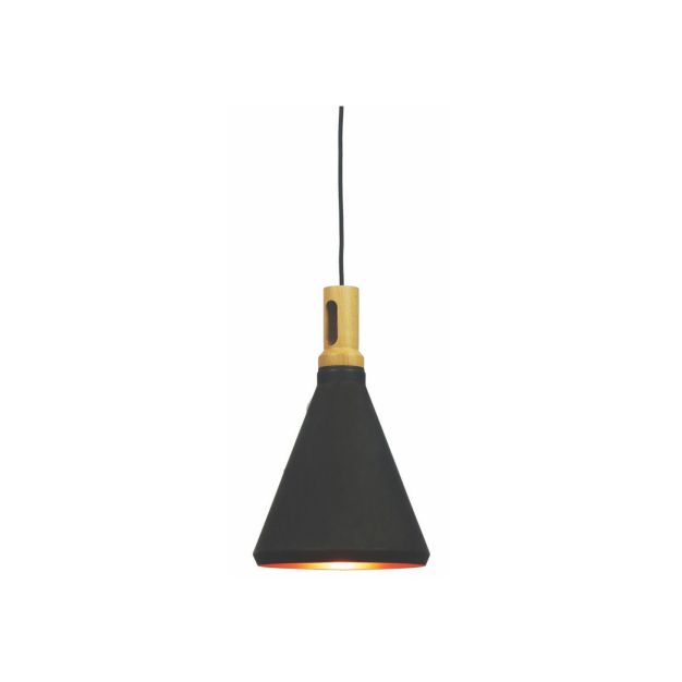 Artdelight Cornet - lampe suspendue - Ø 26 x 176 cm - noir et or