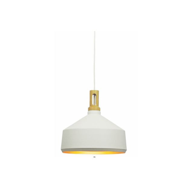 Artdelight Cornet - lampe suspendue - Ø 36 x 173 cm - blanc et or