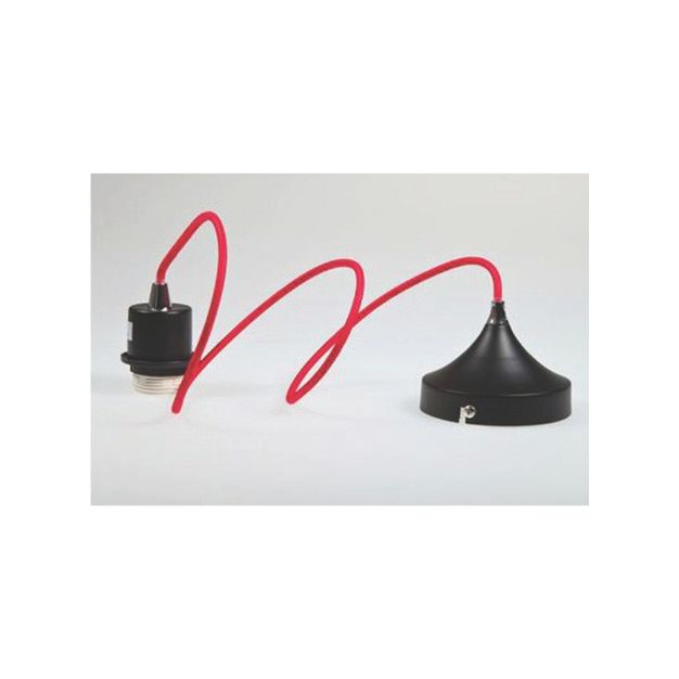 Artdelight Iron - lampe suspendue - Ø 12 x 120 cm - noir et rouge