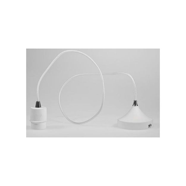 Artdelight Iron - lampe suspendue - Ø 12 x 120 cm - blanc