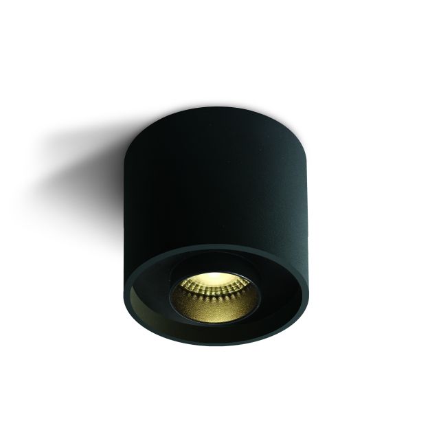 ONE Light Dark Light Cylinders - spot en saillie 1L - Ø 10 x 10 cm - 22W LED incl. - noir