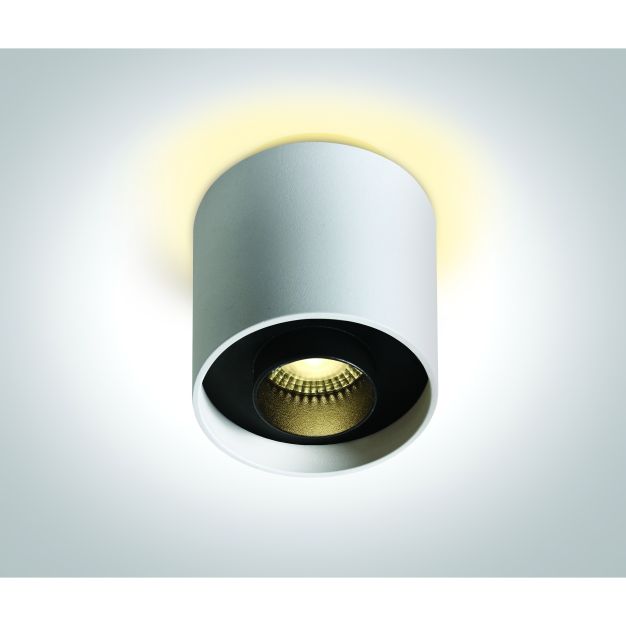 ONE Light Dark Light Cylinders - spot en saillie avec réflecteurs interchangeables - Ø 7 x 8 cm - 8W LED incl. - blanc