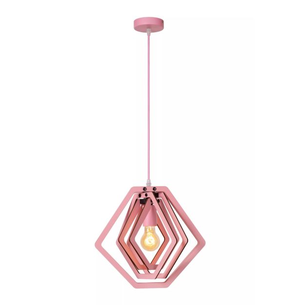 Lucide Mauro - lampe suspendue - 33,5 x 33,5 x 100 cm - rose