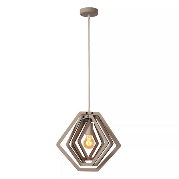 Lucide Mauro - lampe suspendue - 33,5 x 33,5 x 100 cm - taupe