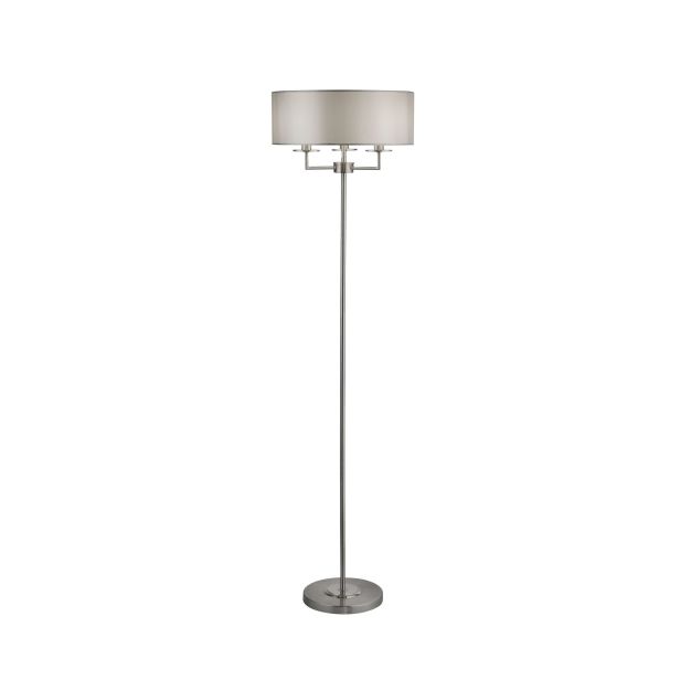 Searchlight Knights Bridge - lampadaire - Ø 42 x 156 cm - argent satiné