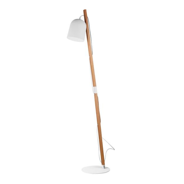 Nova Luce Mutanti - lampadaire - 160 cm - blanc et marron