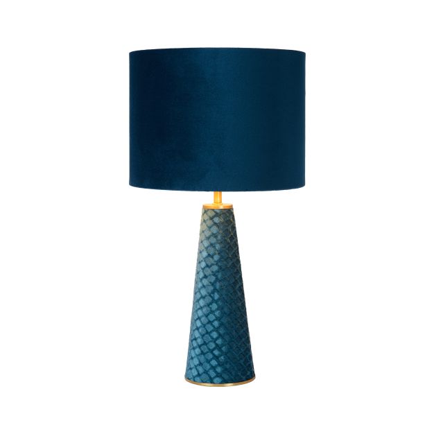 Lucide Extravaganza Velvet - lampe à poser - Ø 25 x 47 cm - turquoise