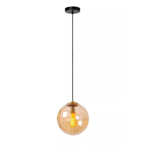 Lucide Monsaraz - lampe suspendue - Ø 25 x 161 cm - ambre