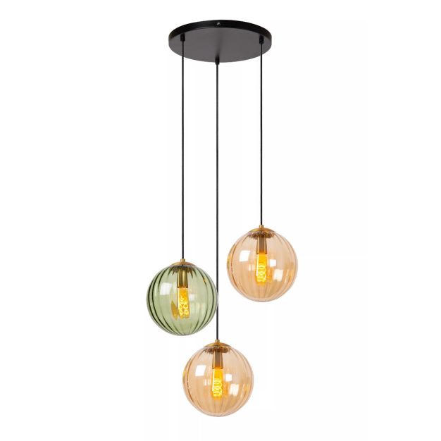 Lucide Monsaraz - lampe suspendue - Ø 35 x 150 cm - multicolore