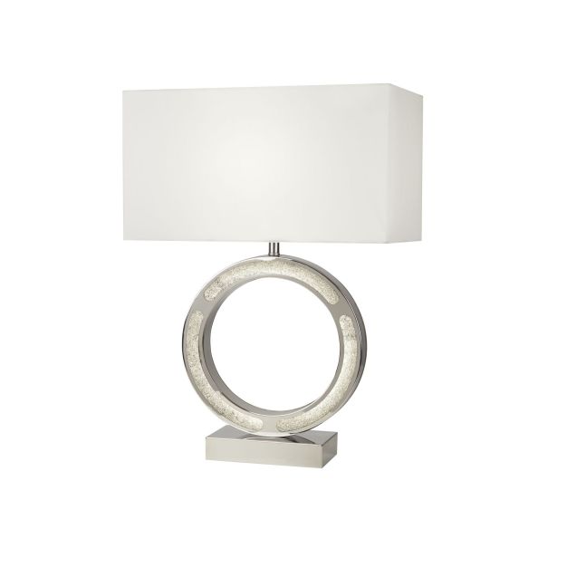 Searchlight Alaska - lampe de table - 32 x 60 cm - 9W LED incl - blanc et chrome