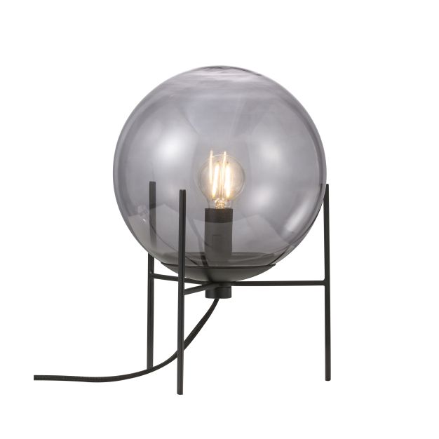 Nordlux Alton - lampe à poser - Ø 20 x 29 cm - noir et verre fumé