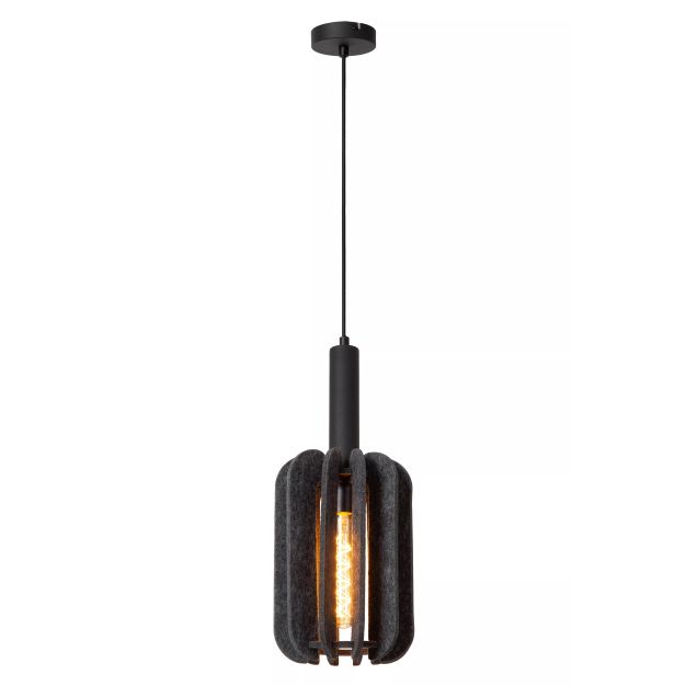 Lucide Rafal - lampe suspendue - Ø 20 x 183 cm - gris