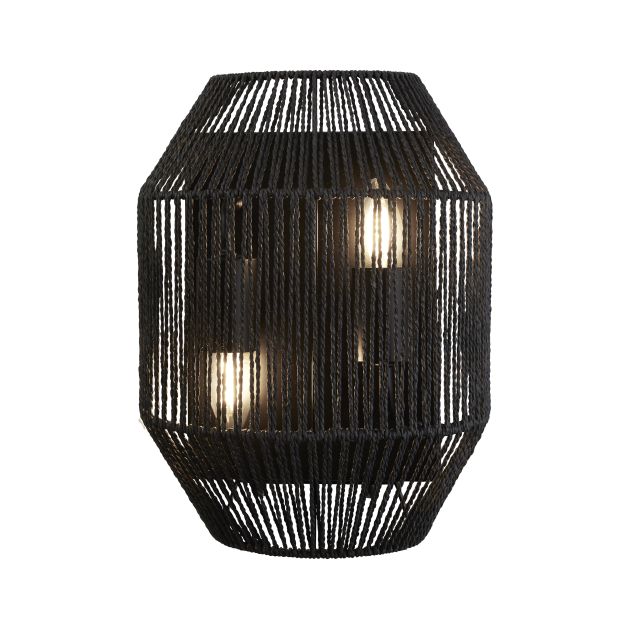 Searchlight Wicker - applique murale avec interrupteur à tirette - 24,5 x 30,5 cm - noir mat