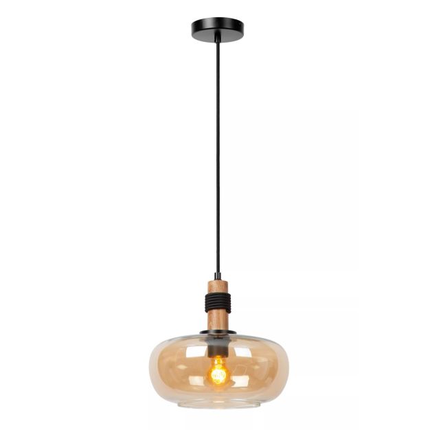 Lucide Ilona - lampe suspendue - Ø 30 x 162 cm - noir