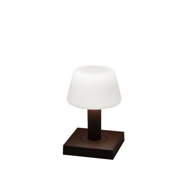 Konstsmide Monaco - lampe de table - 12,5 x 12,5 x 19 cm - 2,5W LED dimmable incl - rechargeable - IP54 - rouille