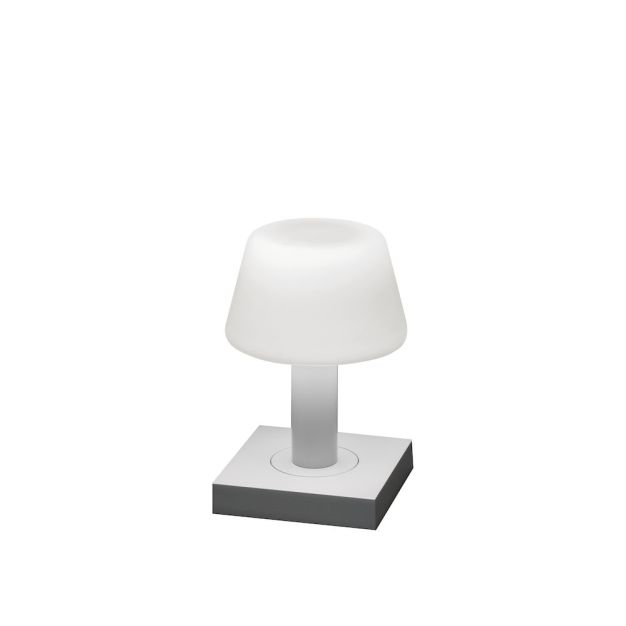 Konstsmide Monaco - lampe de table - 12,5 x 12,5 x 19 cm - 2,5W LED dimmable incl - rechargeable - IP54 - blanc